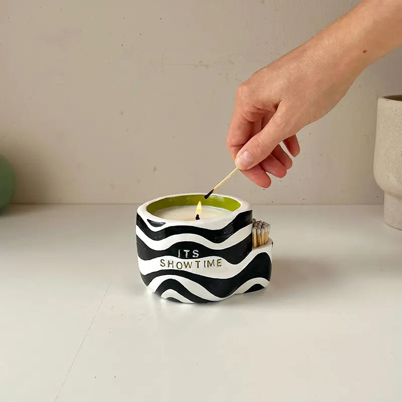 Halloween beetlejuice candle with Sculpd Candle Making Kit