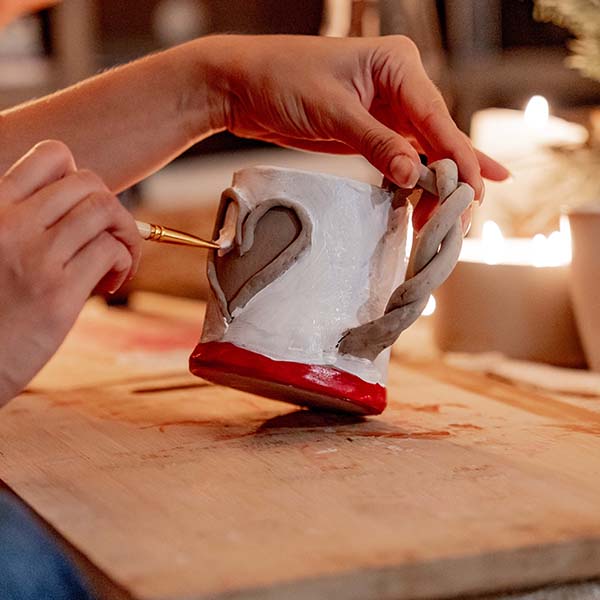 Candy cane candle holder with Sculpd pottery kit