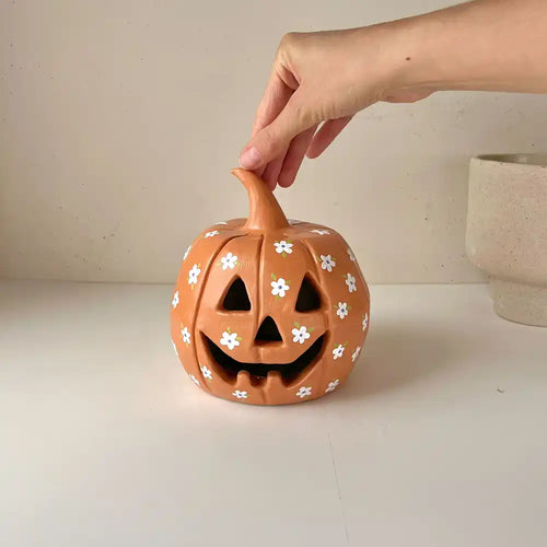Sculpd AU Halloween Pottery - Floral Jack O Lantern
