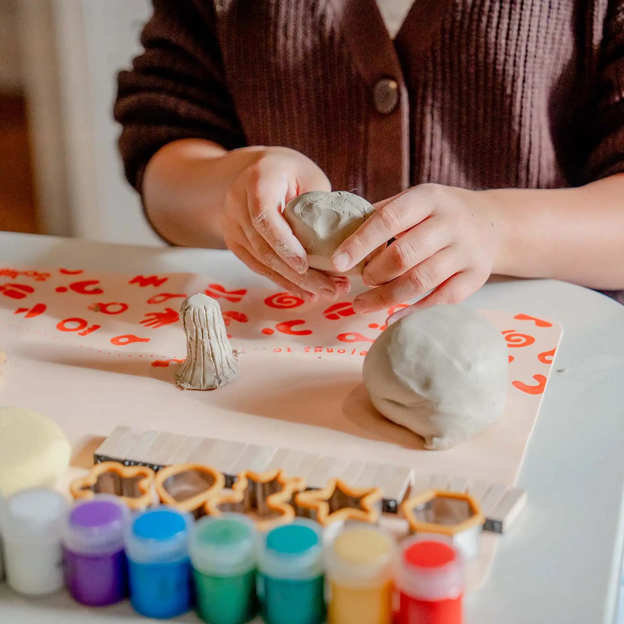 Clay time with Sculpd kids mess mat
