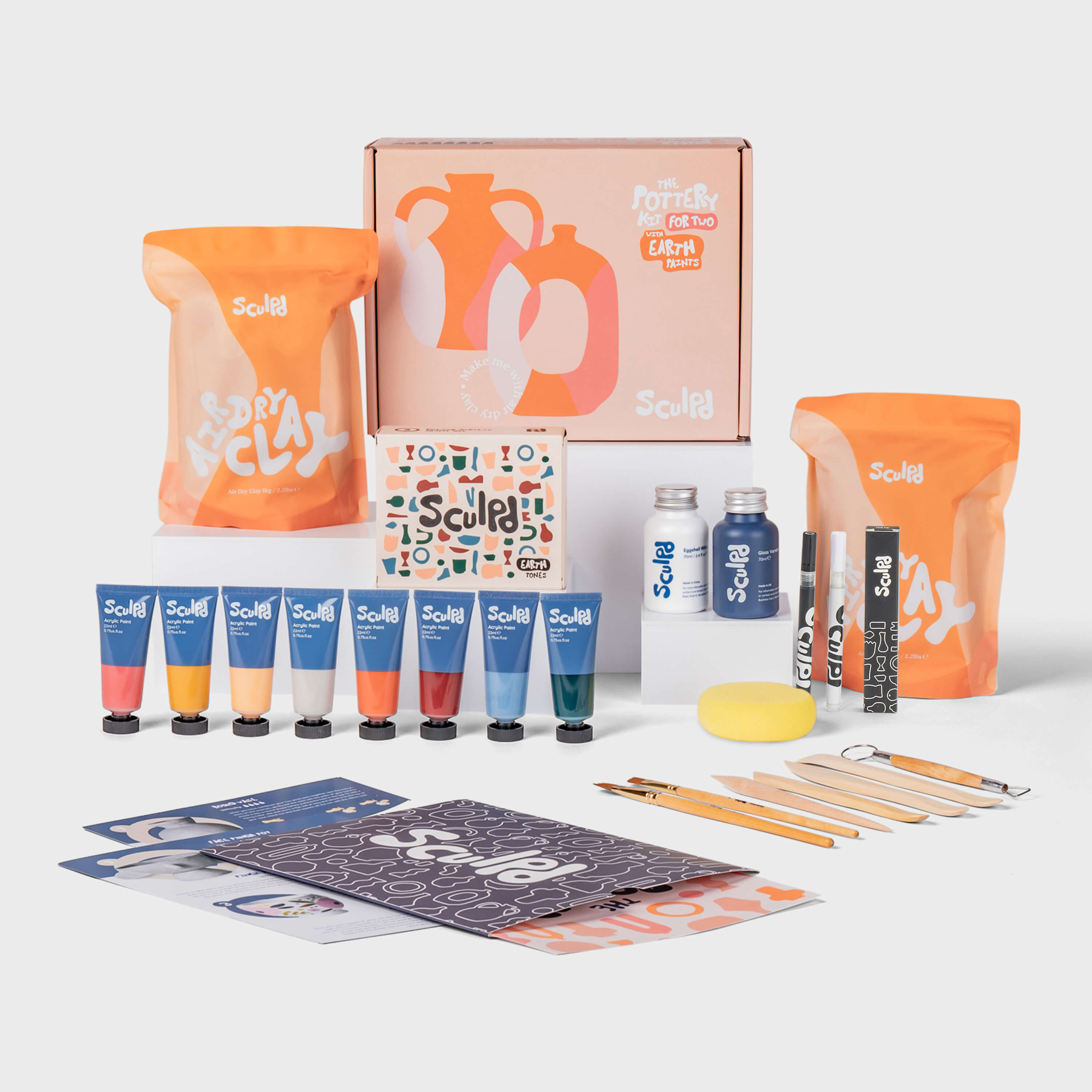 Sculpd Candle Making Kit for Two with Earth Paints and Fine Tip Pens Set