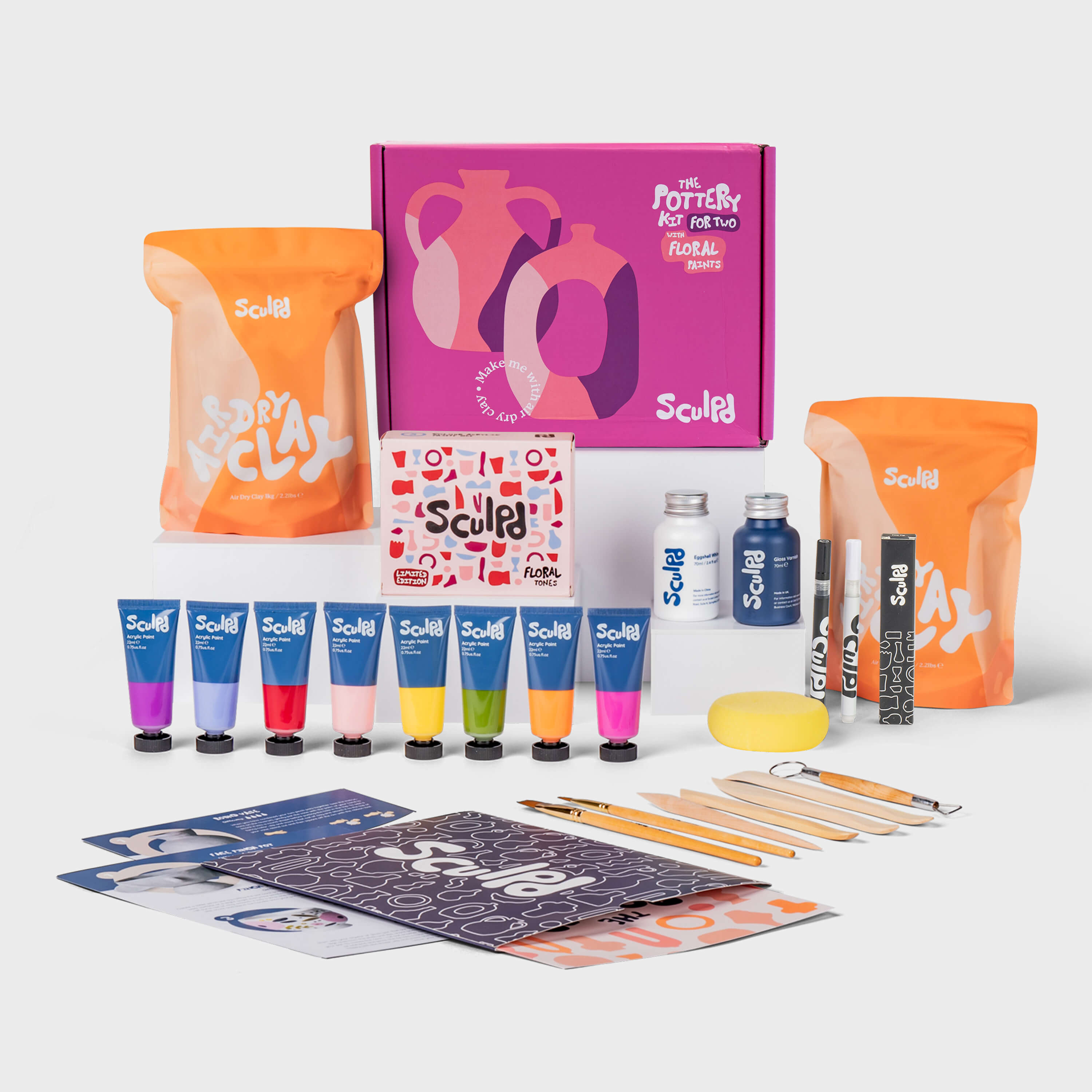 Sculpd Candle Making Kit for Two with Floral Paints and Fine Tip Pens Set