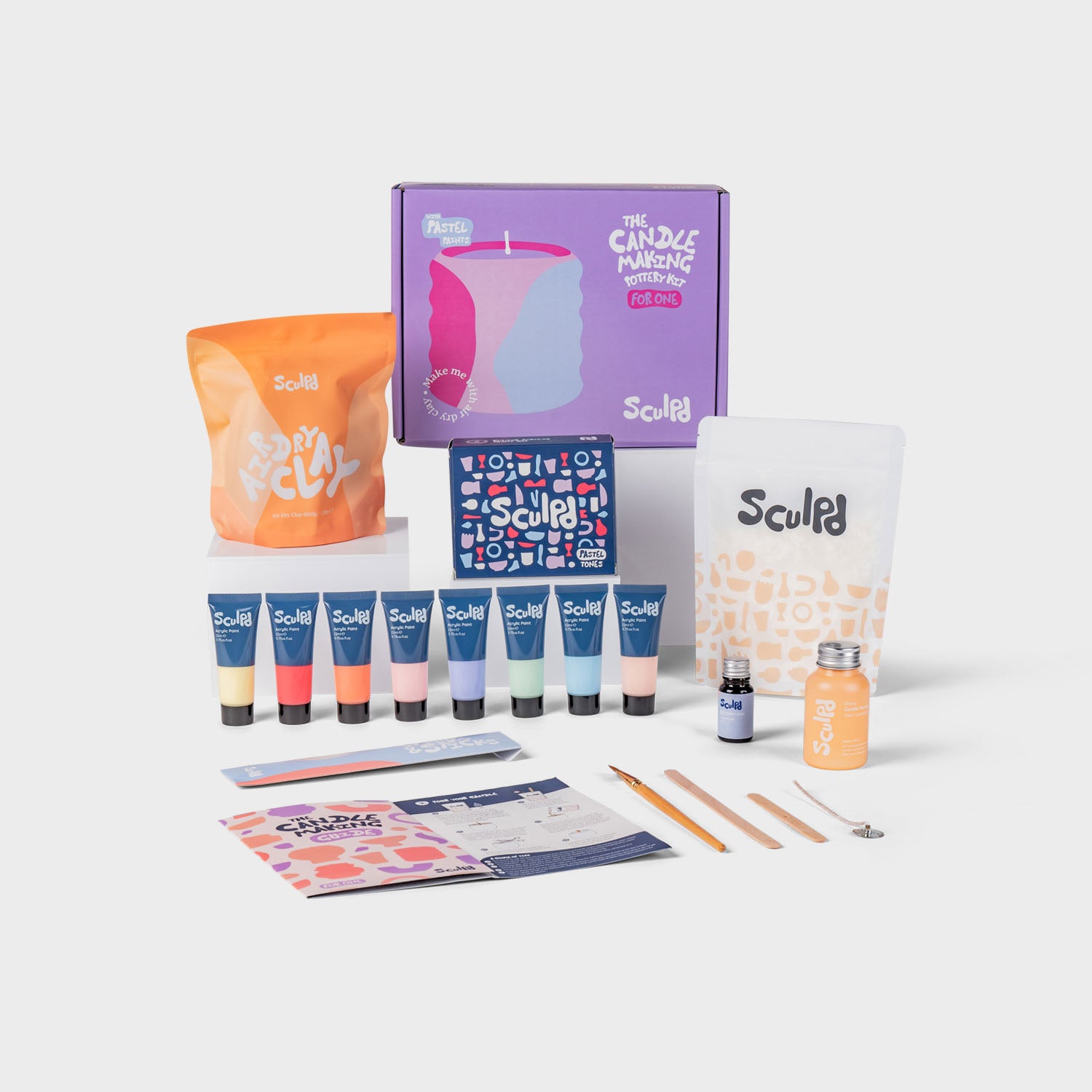Sculpd Candle Making Kit for One with Pastel Tones Paints