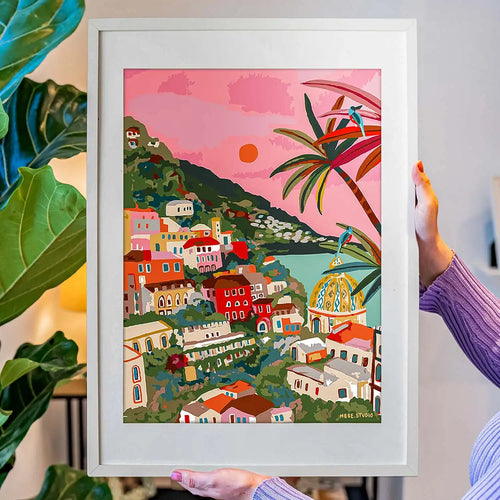 Framed Sunset Artwork with Sculpd Paint By Numbers x Hebe