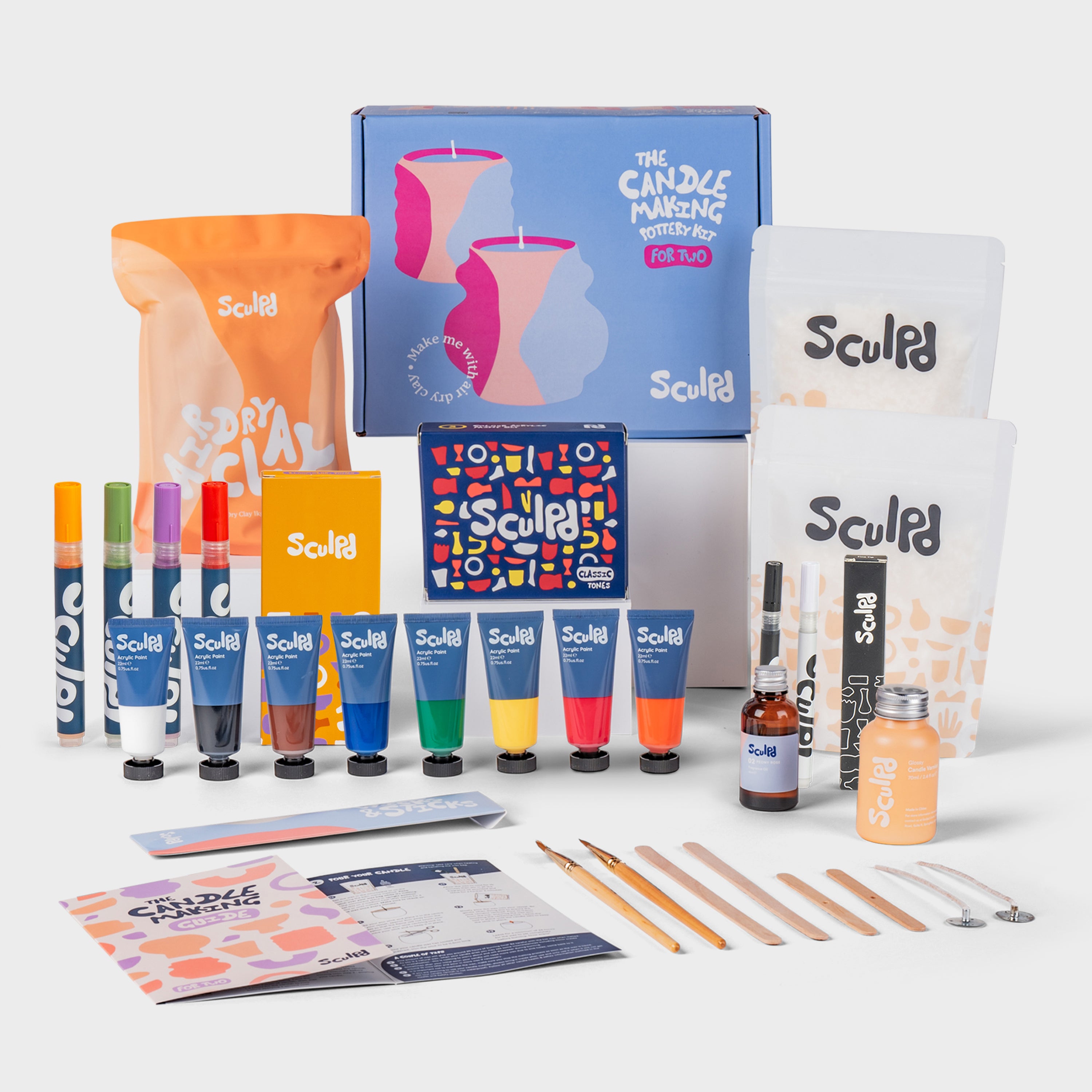 Sculpd Ultimate Candle Making Kit for Two with Classic Paints, Bloomsbury, and Fine Tip Pens Set